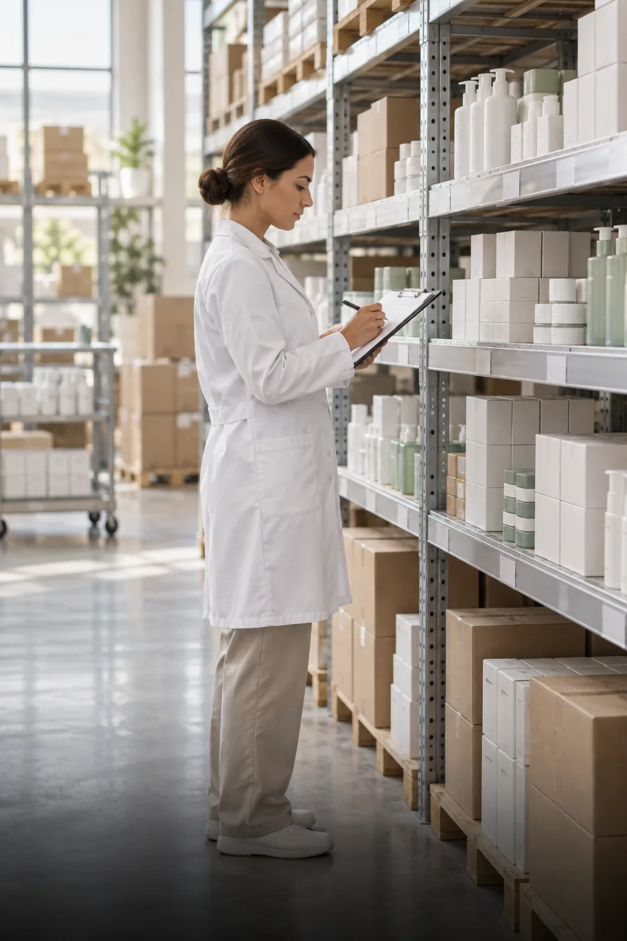 Produtos organizados em prateleiras
